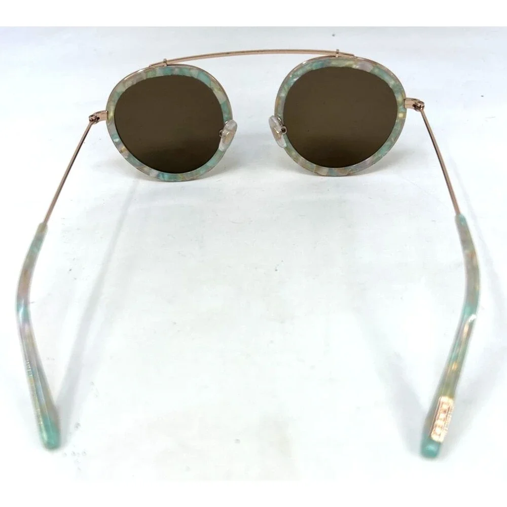 KREWE DU OPTIC CONTI Womens Sunglasses Rose Gold Matte Opal Round Boho RARE - Picture 10 of 13